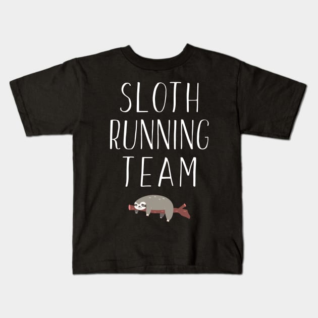 Sloth Running Team Lazy Sleepy Sloth Sleeping Kids T-Shirt by theperfectpresents